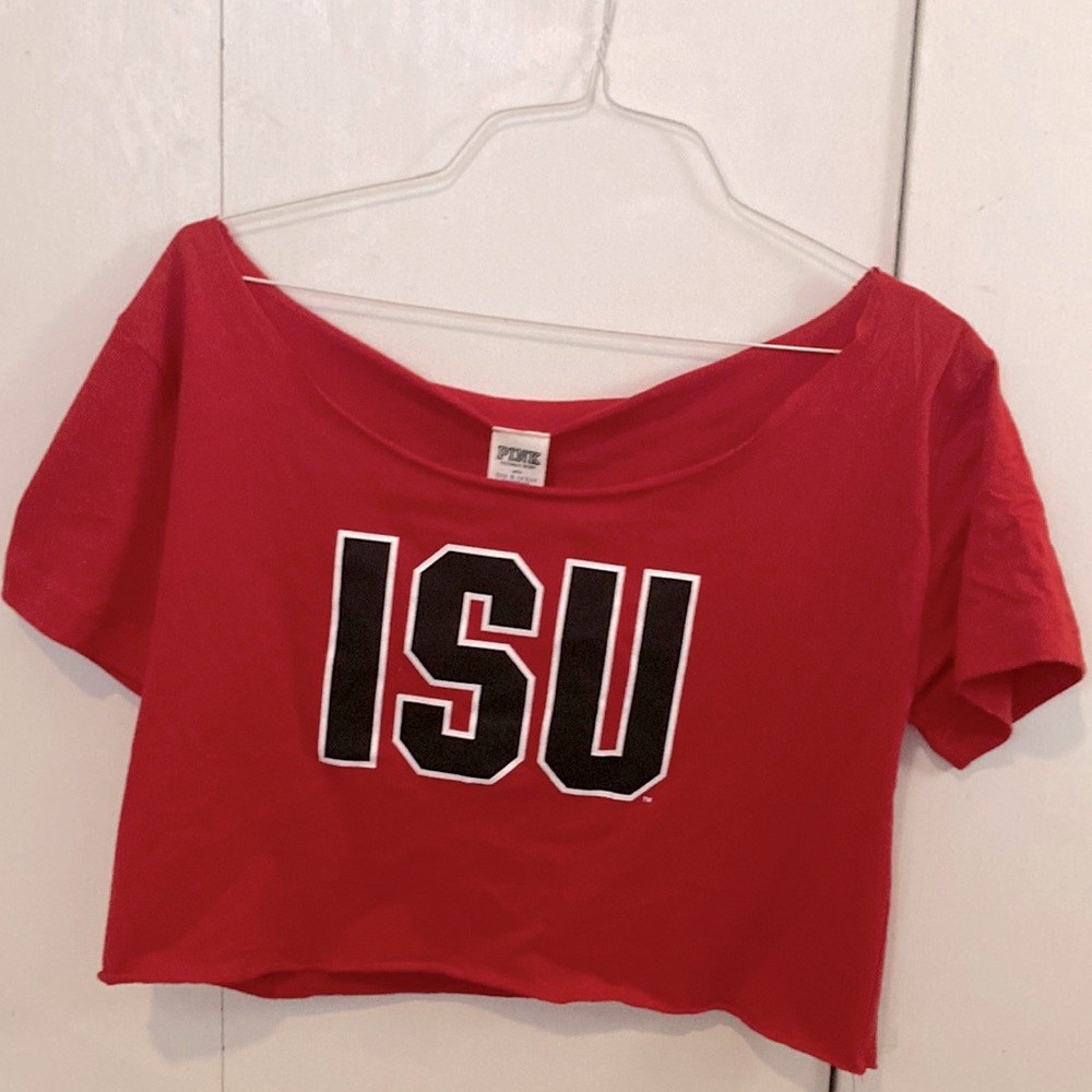Illinois State University spirit wear, Pink-Victorias Secret, Red, Crop top.